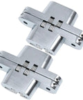 Concealed Cross Hinge Set Heavy Duty Stainless Steel 2 Pack Folding Door Hinges With 180 Degree Opening For Wooden Doors And Tables