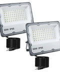 2 Pack 60W LED Outdoor Flood Light Plug In 110V Aluminum Body Exterior Flood Lights With PC Lens for yard or court