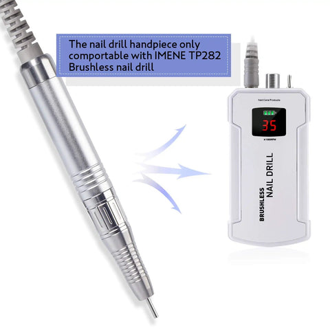 Brushless Nail Drill Handpiece With Adjustable 0 To 35000 RPM Quiet Magnetic Motor Wear Free Long Life and IMENE TP282 charger