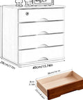 Solid Wood Desktop File Cabinet With Lock Four Layer Organizer dimensions and drawer detail