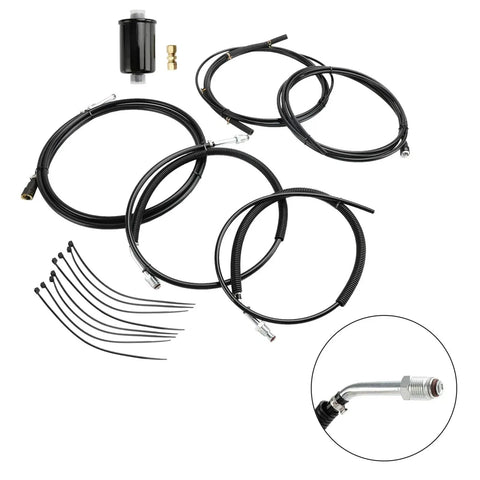 Heavy Duty Fuel Pump To Motor Line Replacement Kit FL-GM43C-V For Your Ride Boost Performance And Keep Your Engine Running Smooth Without Any Headaches Today. black fuel lines and fittings