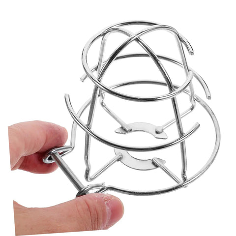 Tough As Nails 2 Pack Fire Sprinkler Head Protector Cage Heavy Duty 1/2 Inch Metal Shield held in hand, showing durable design.