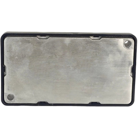 Front view of 24V 90A motor speed controller enclosure with brushed metal top plate and black housing.