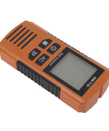ViaGasaFamido Wall Scanner Stud Finder, 5-in-1 with LCD Display for Metal, orange electronic design with buttons and screen.