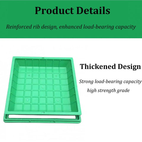 Beefy PP Recessed Sewage Basin Cover with Frame and Pull Hole Waterproof Heavy Duty Lid
