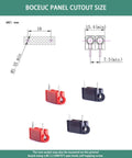 Diagram and images of red and black 4mm banana jack female test sockets for PCB, horizontal straight mount, tin plated brass.