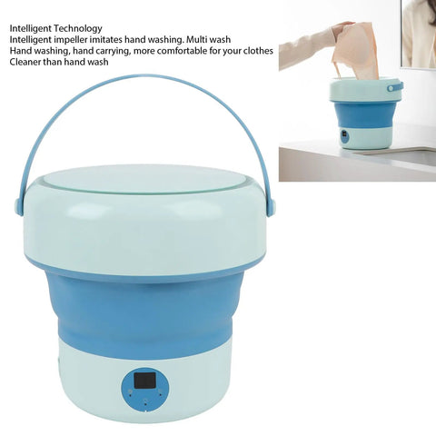 Foldable Mini Washing Machine 4.8 Liter Portable Compact Laundry Soaker for quick rinsing and gentle washing of clothes.