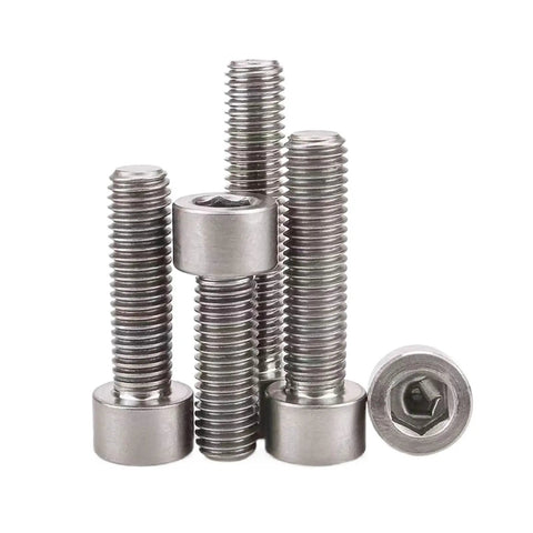 Hardcore M8 Pure Titanium Grade 2 Hex Socket Cap Screws Din912 50 Pack Set, durable screws shown from multiple angles.