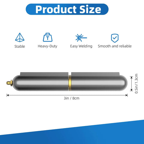 Heavy Duty 3 Inch Weld On Hinges 4 Pack With Grease Fittings Tough As Nails Carbon Steel for Metal Gates, 3 inch size shown.