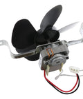 Exhaust Fan Motor Replacement For Range Hood S97012248 120V 60Hz 1.1A CCW CLB with blades and electrical wires, side view