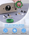 3 Inch Toilet Flange Tank To Bowl Coupling Kit Compatible With Champion 4 Models displayed with gaskets and bolts