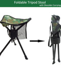 Portable Camping Swivel Folding Stool With 360 Degree Rotation Lightweight Tripod Chair for Hiking and Outdoor Use