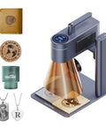 Dual Laser Engraver With 2W IR And 10W Diode, Ultra Fast 4000 Millimeters Per Second Multi Angle Engraving For Keychains Shown