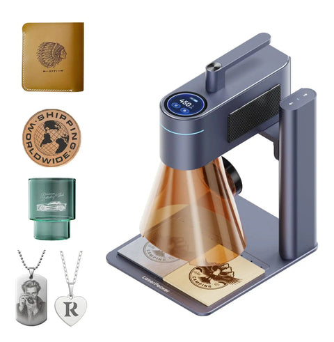 Dual Laser Engraver With 2W IR And 10W Diode, Ultra Fast 4000 Millimeters Per Second Multi Angle Engraving For Keychains Shown