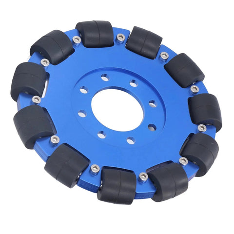 5 inch omnidirectional wheel for robots with aluminum hub and silicone rollers