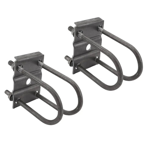 Trailer U Bolt Kit For 5200 To 7000 Lbs Leaf Spring Trailers, 3 Inch Round Axle U Bolts, 7 Inch Long, One Half Inch Diameter, With Tie Plates, Fits One And Three Quarter Inch Or Two Inch Leaf Springs, Heavy Duty Rolled Steel. Two U-bolt sets with tie plates