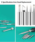 Pro Grade 60W Soldering Iron Kit With Digital Multimeter replacement iron tips variety overview