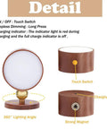 Detail view of Dope 2 Pack Wood Wall Sconce Set With Magnetic 360 Degree Rotatable Bedside Lamps showing touch switch and charging port features.