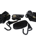 Heavy Duty Treestand Ratchet Straps Pack Of 3 Featuring Grip Tight Vinyl Coated Steel Hooks And One Inch Wide Eight Foot Webbing