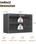 Beefy Garage Wall Cabinet With Up Flip Door Design, Adjustable Shelf, Magnetic System, Anti Fall Rails, Metal Tool Storage for Basement