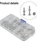 320 Piece 3mm Stainless Steel Hex Socket Screws Bolts Nuts Washers And Flat Round Head Fasteners With Gaskets, Your Go To Rust Resistant 304 Set For Home Auto Marine Repairs. Assorted hardware kit in organizer case