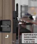 Pocket Door Lock Hardware Set With Privacy Handle And Hidden Pull Recessed Latch For 1.77 To 2 Inch Thick Wooden Doors In Square Black Finish And Easy Install For Quick Updates