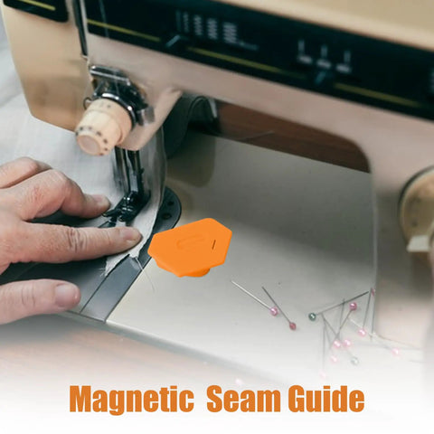 Using Magnetic Seam Guide For Sewing on machine with ruler and secure magnet attachment