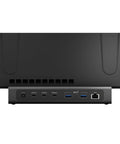 Back view of the Legit Thunderbolt 5 MacBook Docking Station showcasing multiple ports in a clean space black shell.