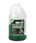 Green High Temperature Retaining Compound For Non-Threaded Metal Cylinders, 1 Liter Jug shown with green label and liquid.