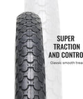 Close-up view of 26 Inch Cruiser Bike Tire Replacement Set With Two Tubes And Levers, White Sidewall Folding Tires 26x2.125 Inches