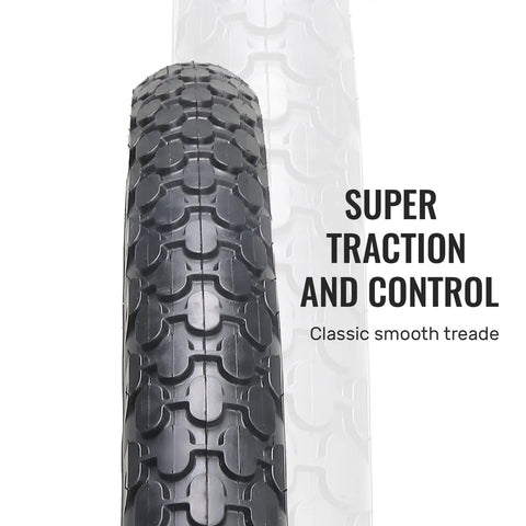 Close-up view of 26 Inch Cruiser Bike Tire Replacement Set With Two Tubes And Levers, White Sidewall Folding Tires 26x2.125 Inches