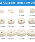 Various sizes of dies from 18mm to 50mm for the All in One Watch Repair Press Tool Set 16 Pieces Kit With Dies 18mm To 50mm Case Open Pry Blades Case Closer