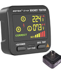 Digital display of Outlet Tester With GFCI And NCV Non Contact Voltage Detection for North American outlets, 2/3 prong.