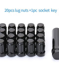 M12x1.5 Lug Nuts Set Of 20 With Socket Key And Caps Closed End Bulge Lug Nuts 60 Degree Conical Seat 1.38 Inch Long 0.8 Inch Diameter Fits Honda Accord CRV Civic