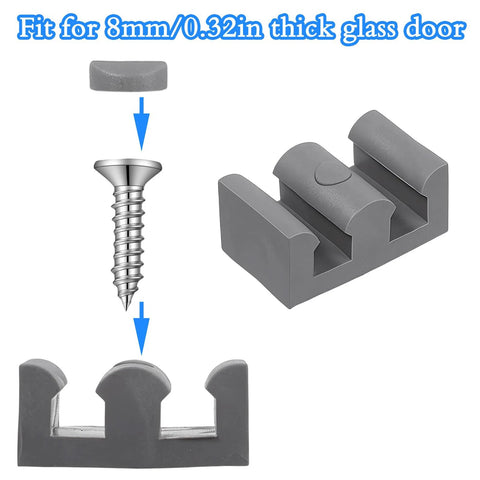 Four Piece Silicone Shower Door Stopper Set With Framed Sliding Bumpers For Anti Collision Protection Of Glass Shower Doors
