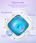 Top view of bionic water washing feature in No Sweat Laundry Day With This Nifty 18L Folding Portable Washing Machine.