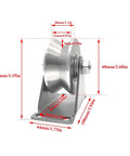 Rock Solid 304 Stainless Steel V Groove Plate Casters Heavy Duty Sliding Gate Track Rollers close-up with measurements