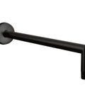 Arris Premium 14 Inch Rain Shower Arm And Flange For Overhead Shower Head, 1/2 Inch Connection, Matte Black, side view