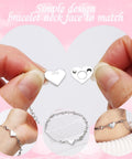 Magnetic Heart Shaped Clasp Set For Necklaces And Bracelets, 925 Silver Finish, shown in hand, installed on bracelet