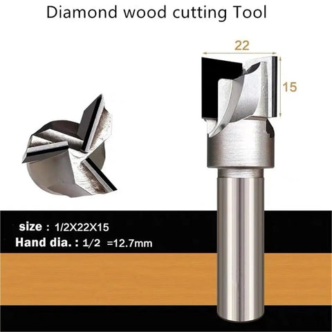 Heavy Duty Diamond Coated Bottom Router Bit For Precision Woodworking T Slot Cleaning And Flush Trims Cuts Like Butter With A Rock Solid Build Designed For Serious Shop Work, 1/2X22X15 size.