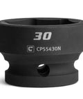 30 Millimeter Stubby Impact Socket Half Inch Drive Six Point Metric Short Length For Tight Spots Heavy Duty Chrome Molybdenum Steel With Manganese Phosphate Coating For High Torque Power Tools, 30 mm