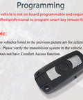BMW Key Fob Replacement CAS3 For 2004 To 2014 3 Series And 5 Series Remote Key Fob with programming note