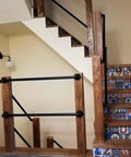 Heavy Duty Wrought Iron Stair Handrail For Indoor Outdoor Use Providing Solid As A Rock Support With Zero Hassle Diy Install In Classic Black Finish for a staircase.