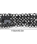 Premium Industrial Steel Punk Metal Belt In Matte Black With Easy Hook And Loop Sizing For Badass Gothic Streetwear Fits and 110cm length