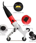 Image of GVBNOTT Pipe Tube Polisher Sander showcasing 6 speed control dial, on-off switch, and auxiliary handle.
