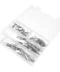 Heavy Duty Drywall Anchors And Toggle Bolts Kit, 32 Pcs Metal Wall Fasteners with wing nuts in open storage box