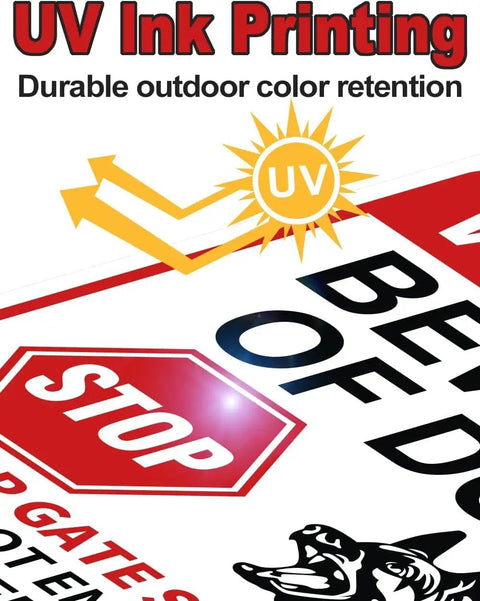 UV Ink Printing design showcasing durable outdoor color retention on a reflective warning sign for safety.