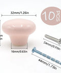 Top Tier Pink Ceramic Cabinet Knobs That Totally Level Up Your Kitchen Or Bathroom Easy Install With Matching Screws Sweet Round Drawer Pulls For Furniture Makeovers, 32mm round knobs with screws.