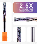 SpeTool UP&Down compression router bit, 1/4" shank, carbide spiral with TAC coating for wood carving