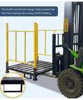 Heavy Duty Steel Pallet Rack Built Rock Solid For Warehouses Stackable Industrial Storage Frame With Folding Guardrails anti-tilt design for forklift handling